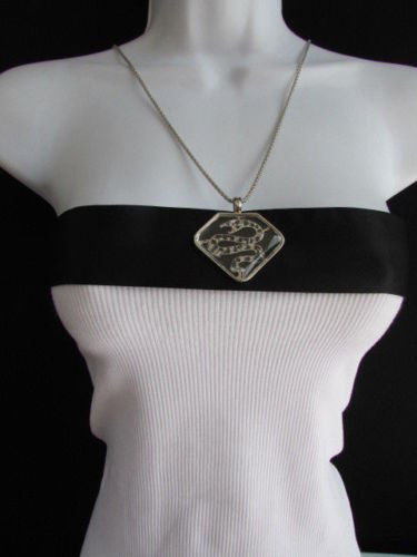 Gold Silver Metal Chains Big Snake Pendant Silver Rhinestones Necklace New Women Fashion Accessories