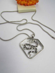 Gold Silver Metal Chains Big Snake Pendant Silver Rhinestones Necklace
