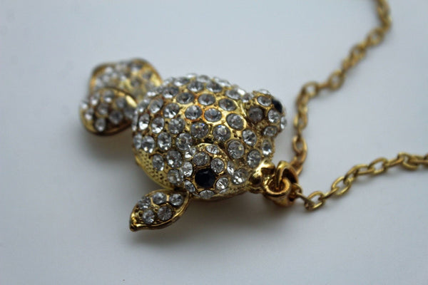 Gold Silver Metal Chains Fish Pendant Charm Rhinestones Long Necklace New Women Accessories