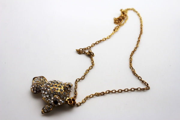 Gold Silver Metal Chains Fish Pendant Charm Rhinestones Long Necklace New Women Accessories
