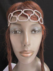 Gold Silver Metal Head Elegant Style Forehead Multi Infinity Rhinestone Hair