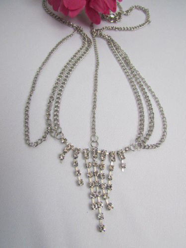 Gold Metal Head Chain Multi Rhinestones Side Triangle Geometric Shapes Fashion Hair Accessories