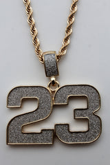 Gold Silver Metal Long Chain Necklace Big Charm Iced Out Pendant Hip Hop 3D Men