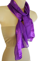 Green Black Purple Blue Long Soft Fabric Scarf Wrap Fancy Neck Tie Dressy