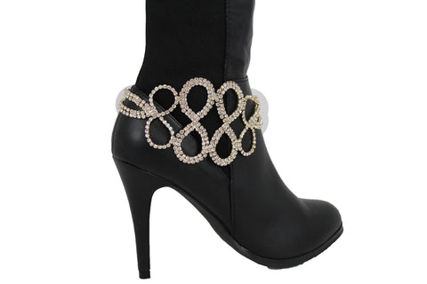 Brand New Women Gold Metal Chain Western Boot Bracelet Shoe Anklet Bling Seashell Charm