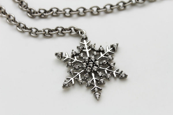 Silver Metal Chain Belt Christmas Winter Snow Flake Charm Hot Women Fashion Accessories XS-M & Plus Size M-XL - alwaystyle4you - 6