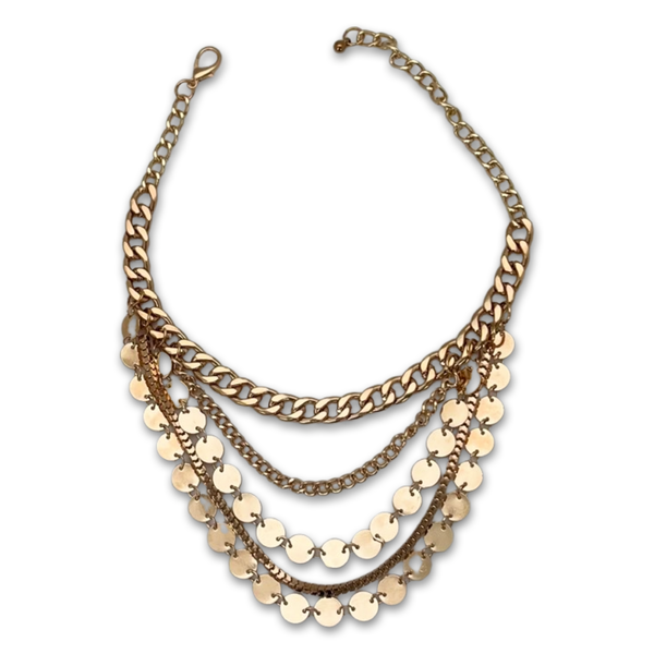 Brand New Women Gold Metal Chain Boot Bracelet Shoe Anklet Circle Multi Strand Waves Shoe Charm