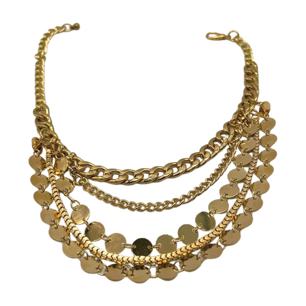 Brand New Women Gold Metal Chain Boot Bracelet Shoe Anklet Circle Multi Strand Waves Shoe Charm