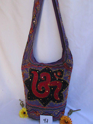 New Women Cross Body Fabric Fashion Messenger Hand India Peace Sign Purple - alwaystyle4you - 60