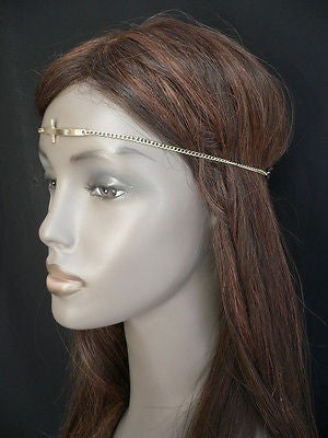 Latest Women Silver Metal Cross Head Band Chain Celebrity Circlet Sexy Jewelry - alwaystyle4you - 7