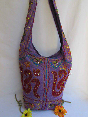 New Women Cross Body Fabric Fashion Messenger Hand India Peace Sign Purple - alwaystyle4you - 40