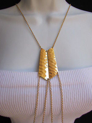 Gold Silver Body Chain Double Metal Plate Classic Chic Long Necklace New Women Jewelry Accessories