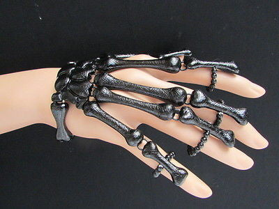 Slave Women Black Multi Fingers Metal Hand Chain Skeleton Fashion Bracelet - alwaystyle4you - 5