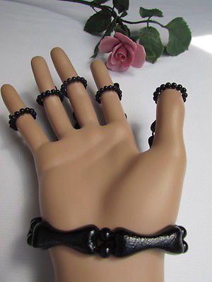 Slave Women Black Multi Fingers Metal Hand Chain Skeleton Fashion Bracelet - alwaystyle4you - 4