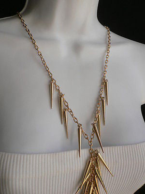 Women Gold Long Spikes Long Body Chain Fashion Trendy Fashion Jewerly Style - alwaystyle4you - 7