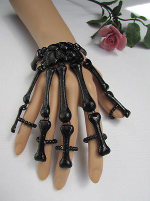 Slave Women Black Multi Fingers Metal Hand Chain Skeleton Fashion Bracelet - alwaystyle4you - 2