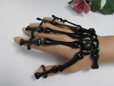 Slave Women Black Multi Fingers Metal Hand Chain Skeleton Fashion Bracelet - alwaystyle4you - 1