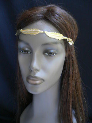 New Women Big Gold Metal Leaf Head Chain Band Fashion Jewelry Grecian Headband - alwaystyle4you - 9