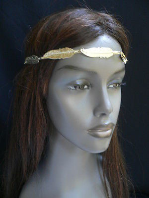 New Women Big Gold Metal Leaf Head Chain Band Fashion Jewelry Grecian Headband - alwaystyle4you - 6