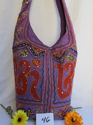 New Women Cross Body Fabric Fashion Messenger Hand India Peace Sign Purple - alwaystyle4you - 55