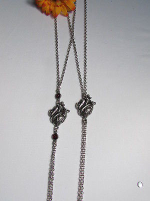 Women Silver Metal Fashion Anatomy Body Chain Parts Human Hearts Long Necklace - alwaystyle4you - 2