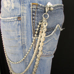 25" 3-Strand Motorcycle & Ball Wallet Chain