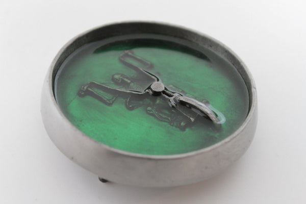 Silver Metal Round Heavy Grey Green Skeleton Rider Motorcycle Bones Belt Buckle Men Accessories