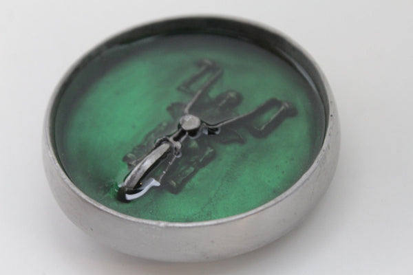 Silver Metal Round Heavy Grey Green Skeleton Rider Motorcycle Bones Belt Buckle Men Accessories