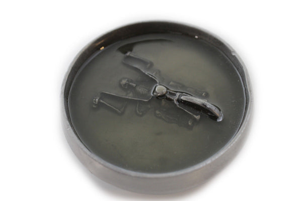 Silver Metal Round Heavy Grey Green Skeleton Rider Motorcycle Bones Belt Buckle Men Accessories