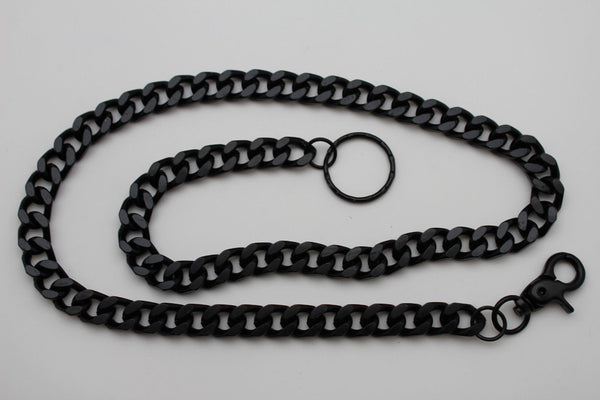 Black  Metal Links Extra Long Wallet Chains ThickKeyChain Jeans Chunky Motorcycle Biker Rock New Men Style - alwaystyle4you - 2