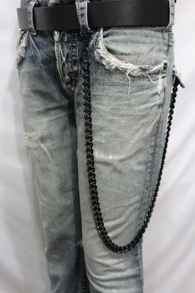 Black  Metal Links Extra Long Wallet Chains ThickKeyChain Jeans Chunky Motorcycle Biker Rock New Men Style - alwaystyle4you - 3