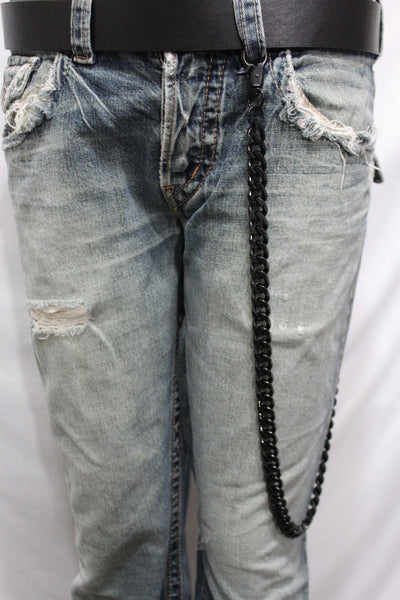 Black  Metal Links Extra Long Wallet Chains ThickKeyChain Jeans Chunky Motorcycle Biker Rock New Men Style - alwaystyle4you - 4