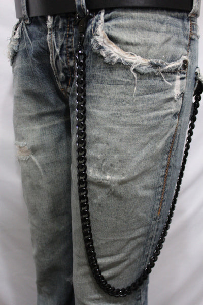 Black  Metal Links Extra Long Wallet Chains ThickKeyChain Jeans Chunky Motorcycle Biker Rock New Men Style - alwaystyle4you - 6