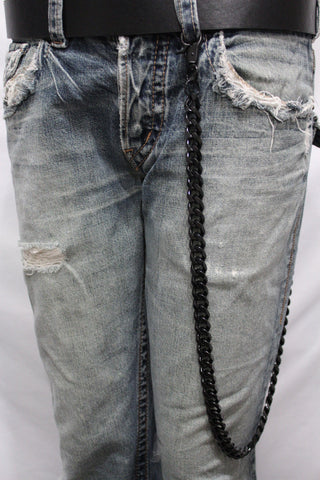 Black  Metal Links Extra Long Wallet Chains ThickKeyChain Jeans Chunky Motorcycle Biker Rock New Men Style - alwaystyle4you - 1