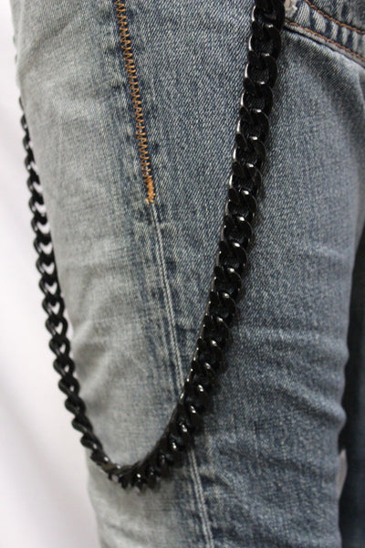 Black  Metal Links Extra Long Wallet Chains ThickKeyChain Jeans Chunky Motorcycle Biker Rock New Men Style - alwaystyle4you - 9