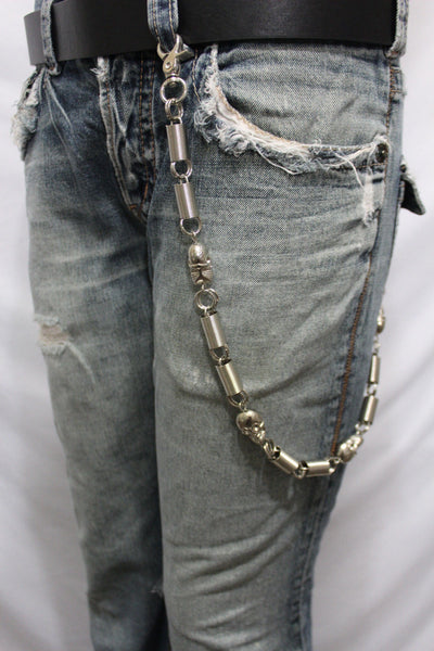 Silver Long Wallet Chains Metal KeyChain Spacers Jeans Springs Skulls Charms Rocker Motorcycle Biker New Men Style - alwaystyle4you - 11