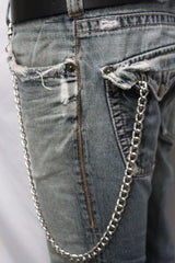 Silver Long Wallet Metal Chain Link KeyChain Classic Chunky Basic Jean Motorcycle Biker Rocker New Men Style - alwaystyle4you - 4
