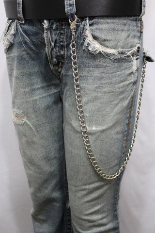 Silver Long Wallet Metal Chain Link KeyChain Classic Chunky Basic Jean Motorcycle Biker Rocker New Men Style - alwaystyle4you - 1
