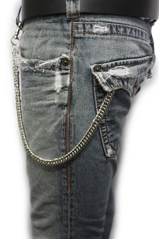 Silver Metal Short Wallet Chains KeyChain Jeans Fashion Jewelry Biker Strong New Men Style - alwaystyle4you - 1