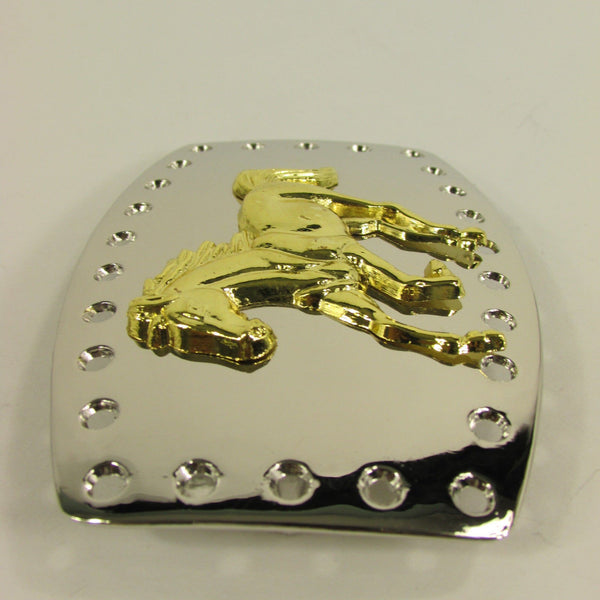 Men Belt Buckle Cowboy Western Fashion Silver Metal Gold Rodeo Horse Square One Size Bling Look