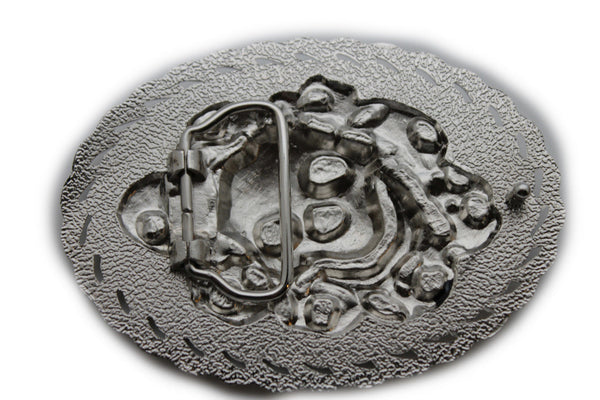 Silver Black Metal Gothic Skulls Skeleton 3D Belt Buckle New Women Men Punk Fashion Accessories