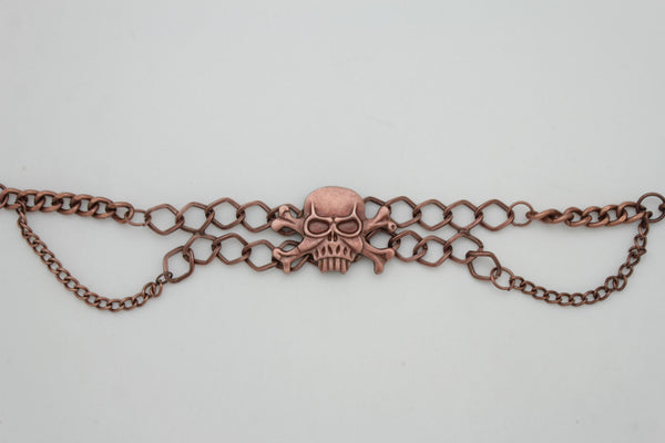 Metal Boot Bracelet Chains Skull Skeleton Bling Anklet Charm Heels New Women Accessories