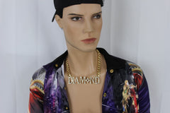 Miami Men Gold Metal Chain Necklace 3D DIAMOND Pendant Gangster Hip Hop