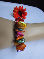 Multi Colors Stone Beads Wide Elastic Bracele Trendy New Women Fashion Jewelry Accessories - alwaystyle4you - 1