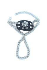 Bracelet Silver Metal Hand Chain Rose Flower Charm Biker