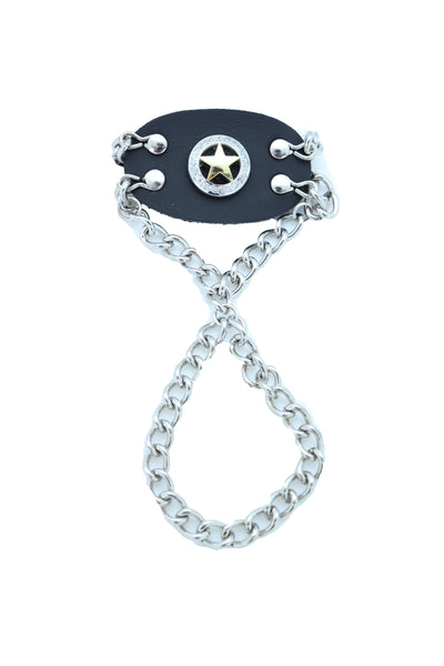 Brand New Women Men Bracelet Silver Metal Hand Chain Texas Lone Star Charm Biker Jewelry