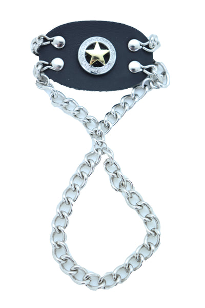 Brand New Women Men Bracelet Silver Metal Hand Chain Texas Lone Star Charm Biker Jewelry