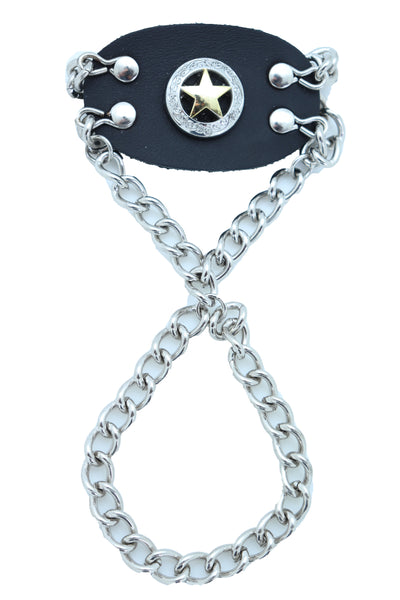 Brand New Women Men Bracelet Silver Metal Hand Chain Texas Lone Star Charm Biker Jewelry