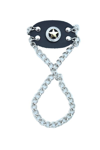 Brand New Women Men Bracelet Silver Metal Hand Chain Texas Lone Star Charm Biker Jewelry
