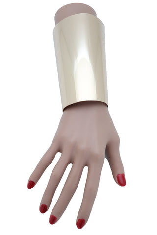 Brand New Women Gold Long Metal Wide Cuff Bracelet Fashion Jewelry Celebrity Style Wonder